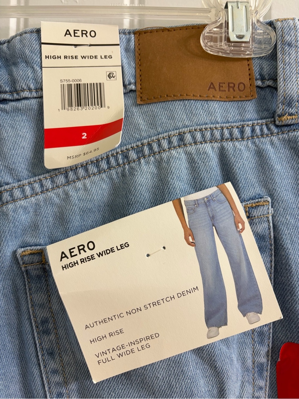 NWT Aéropostale Medium Wash High-Rise Vintage-Inspired Full Wide Leg Jeans Sz 2 - Picture 5 of 7